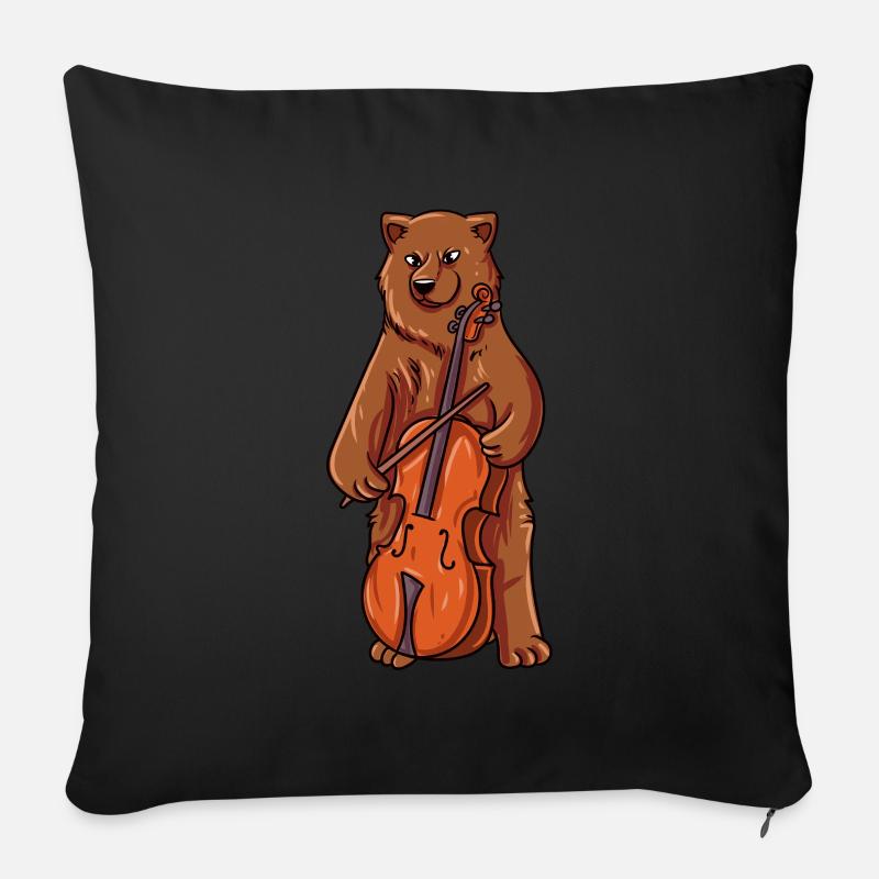Cello spielen - Sofakissenbezug 45 x 45 cm - Schwarz