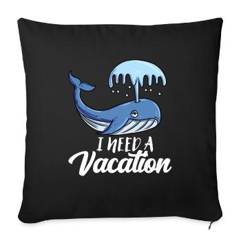 Baleine bleue - Housse de coussin décorative 45 x 45 cm - noir - Devant