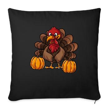 Truthahn Thanksgiving - Sofakissenbezug 45 x 45 cm - Schwarz - Vorne