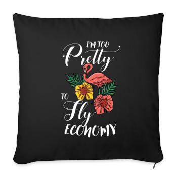 Flamant - Housse de coussin décorative 45 x 45 cm - noir - Devant