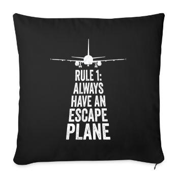 Drôle de pilote d’avion disant pour aviateur - Housse de coussin décorative 45 x 45 cm - noir - Devant