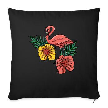 Pink Flamingo - Sofa pillowcase 17,3'' x 17,3'' (45 x 45 cm) - black - Front