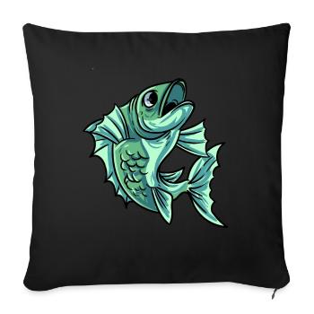 Carp Fish - Sofa pillowcase 17,3'' x 17,3'' (45 x 45 cm) - black - Front