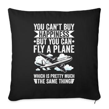 Pilote professionnel de licence de vol - Housse de coussin décorative 45 x 45 cm - noir - Devant