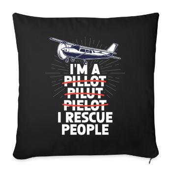 Erreur de pilote pour un pilote de recherche et de sauvetage - Housse de coussin décorative 45 x 45 cm - noir - Devant