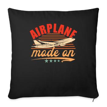 Mode d’avion Pilote d’avion Disant - Housse de coussin décorative 45 x 45 cm - noir - Devant