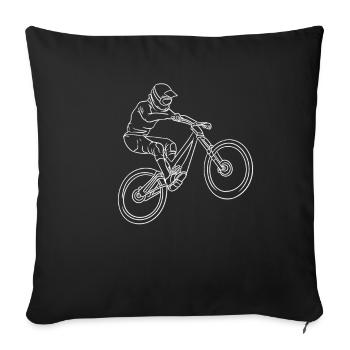 Line Art Mountain Bike White - Sofa pillowcase 17,3'' x 17,3'' (45 x 45 cm) - black - Front