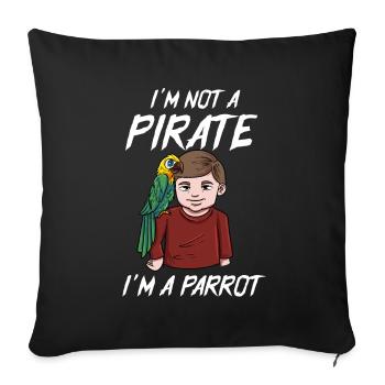 Yellow parrot - Sofa pillowcase 17,3'' x 17,3'' (45 x 45 cm) - black - Front