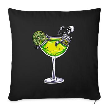Skelett Cocktail - Sofakissenbezug 45 x 45 cm - Schwarz - Vorne