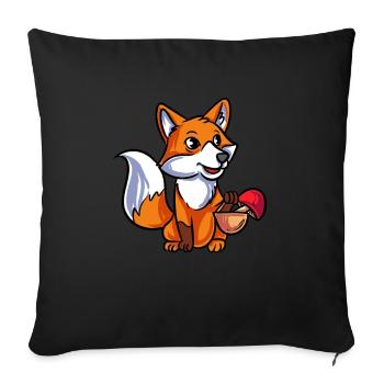 Renard - Housse de coussin décorative 45 x 45 cm - noir - Devant
