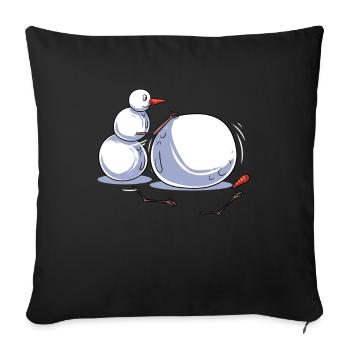 Bonhomme de neige - Housse de coussin décorative 45 x 45 cm - noir - Devant