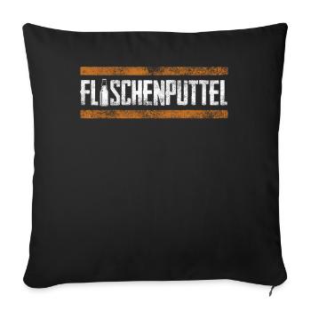 Putt en bouteille, bière, buveurs de bière, brasseurs - Housse de coussin décorative 45 x 45 cm - noir - Devant