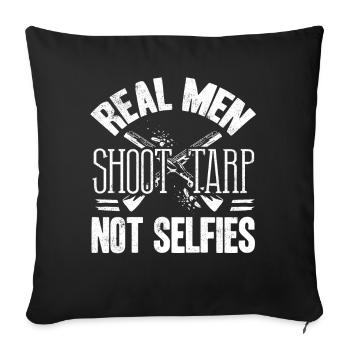 Old Man Shoots , Shooting - Sofa pillowcase 17,3'' x 17,3'' (45 x 45 cm) - black - Front