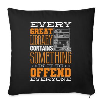 Librarian, Library - Sofa pillowcase 17,3'' x 17,3'' (45 x 45 cm) - black - Front