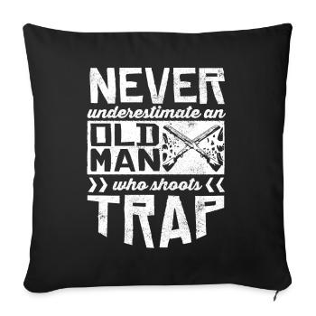 Old Man Shoots , Shooting - Sofa pillowcase 17,3'' x 17,3'' (45 x 45 cm) - black - Front