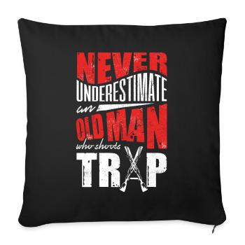 Old Man Shoots , Shooting - Sofa pillowcase 17,3'' x 17,3'' (45 x 45 cm) - black - Front