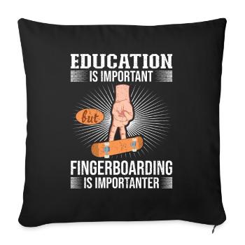 Fingerboard Finger Skateboarding Fingerboarding - Sofa pillowcase 17,3'' x 17,3'' (45 x 45 cm) - black - Front