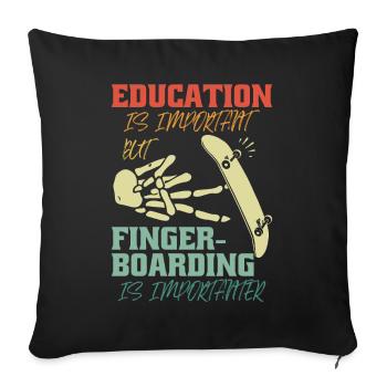 Fingerboard Finger Skateboard - Housse de coussin décorative 45 x 45 cm - noir - Devant