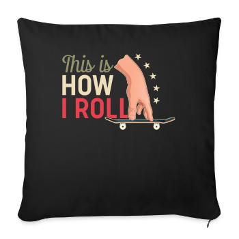 Fingerboard Finger Skateboarding Fingerboarding - Sofa pillowcase 17,3'' x 17,3'' (45 x 45 cm) - black - Front