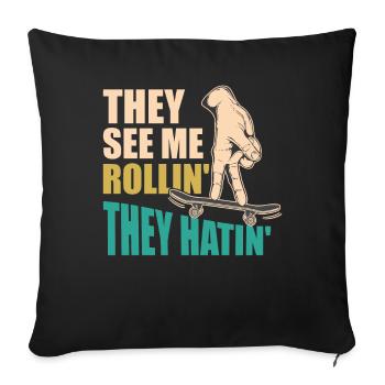 Fingerboard Finger Skateboarding Fingerboarding - Sofa pillowcase 17,3'' x 17,3'' (45 x 45 cm) - black - Front