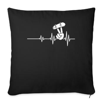 Fingerboard Heartbeat Fingerboarding - Sofa pillowcase 17,3'' x 17,3'' (45 x 45 cm) - black - Front