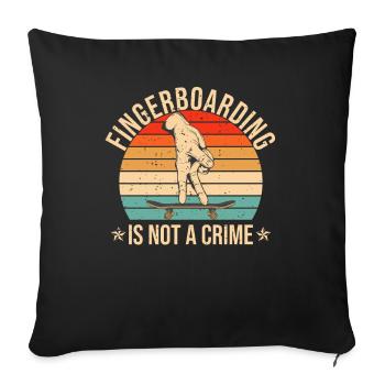 Fingerboard Finger Skateboarding Fingerboarding - Sofa pillowcase 17,3'' x 17,3'' (45 x 45 cm) - black - Front