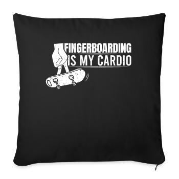 Fingerboard Finger Skateboarding Fingerboarding - Sofa pillowcase 17,3'' x 17,3'' (45 x 45 cm) - black - Front