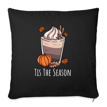 Café d’automne - Housse de coussin décorative 45 x 45 cm - noir - Devant