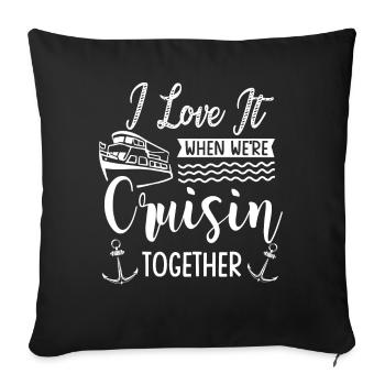J’adore quand nous étions en croisade ensemble - Housse de coussin décorative 45 x 45 cm - noir - Devant