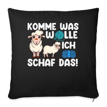Schaf, Hirte, Schafhirte, Schafzucht - Sofakissenbezug 45 x 45 cm - Schwarz - Vorne