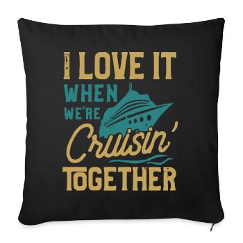 J’adore quand nous étions en croisade ensemble - Housse de coussin décorative 45 x 45 cm - noir - Devant