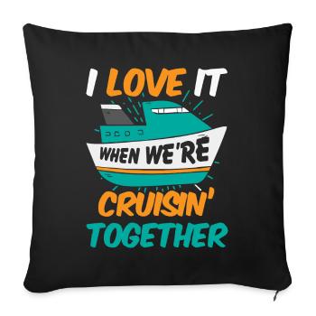 J’adore quand nous étions en croisade ensemble - Housse de coussin décorative 45 x 45 cm - noir - Devant