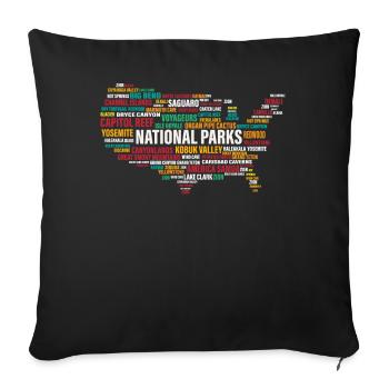 National Parks Of the USA, National Park - Sofa pillowcase 17,3'' x 17,3'' (45 x 45 cm) - black - Front