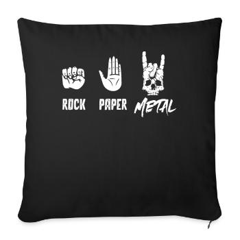 Metal music, rock paper metal music - Sofa pillowcase 17,3'' x 17,3'' (45 x 45 cm) - black - Front
