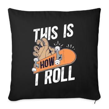 Fingerboard Finger Skateboarding Fingerboarding - Sofa pillowcase 17,3'' x 17,3'' (45 x 45 cm) - black - Front