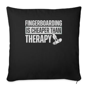 Fingerboard Finger Skateboarding Fingerboarding - Sofa pillowcase 17,3'' x 17,3'' (45 x 45 cm) - black - Front