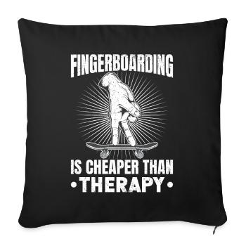 Fingerboard Finger Skateboarding Fingerboarding - Sofa pillowcase 17,3'' x 17,3'' (45 x 45 cm) - black - Front