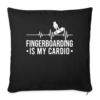 Fingerboard Finger Skateboarding Fingerboarding - Sofa pillowcase 17,3'' x 17,3'' (45 x 45 cm) - black - Front