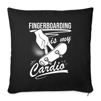 Fingerboard Finger Skateboarding Fingerboarding - Sofa pillowcase 17,3'' x 17,3'' (45 x 45 cm) - black - Front