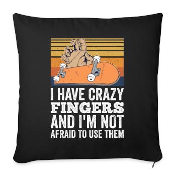 Fingerboard Finger Skateboarding Fingerboarding - Sofa pillowcase 17,3'' x 17,3'' (45 x 45 cm) - black - Front
