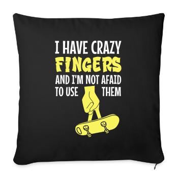Fingerboard Finger Skateboarding Fingerboarding - Sofa pillowcase 17,3'' x 17,3'' (45 x 45 cm) - black - Front