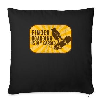 Fingerboard Finger Skateboarding Fingerboarding - Sofa pillowcase 17,3'' x 17,3'' (45 x 45 cm) - black - Front