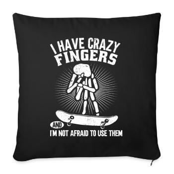 Fingerboard Finger Skateboarding Fingerboarding - Sofa pillowcase 17,3'' x 17,3'' (45 x 45 cm) - black - Front