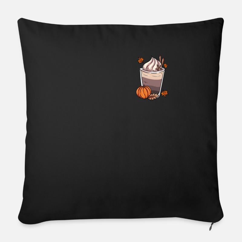Café d’automne - Housse de coussin décorative 45 x 45 cm - noir