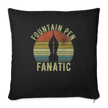 Stylo plume Stylo plume Encre Dicton Calligraphie - Housse de coussin décorative 45 x 45 cm - noir - Devant