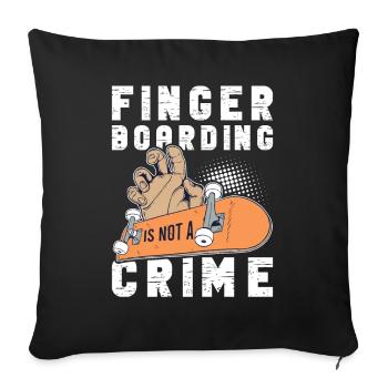 Fingerboard Finger Skateboarding Fingerboarding - Sofa pillowcase 17,3'' x 17,3'' (45 x 45 cm) - black - Front