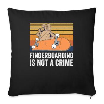 Fingerboard Finger Skateboarding Fingerboarding - Sofa pillowcase 17,3'' x 17,3'' (45 x 45 cm) - black - Front