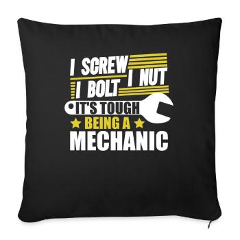 Es ist hart, ein Mechaniker zu sein - Sofakissenbezug 45 x 45 cm - Schwarz - Vorne
