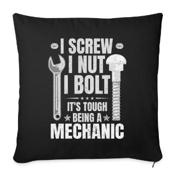 C’est difficile d’être mécanicien - Housse de coussin décorative 45 x 45 cm - noir - Devant