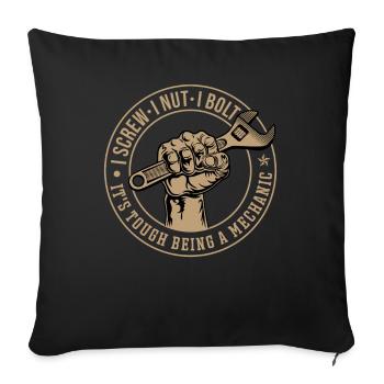 It's hard to be a mechanic - Sofa pillowcase 17,3'' x 17,3'' (45 x 45 cm) - black - Front